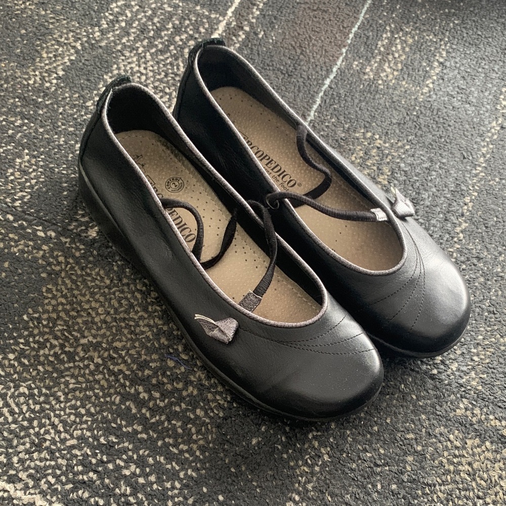 Black Arcopedico Mary Jane Slip-On Flats
